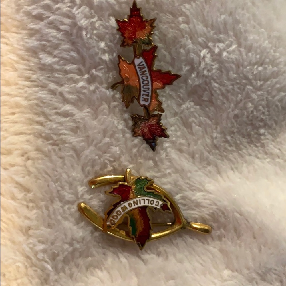 Vintage Canadian pins Vancouver and Collingwood